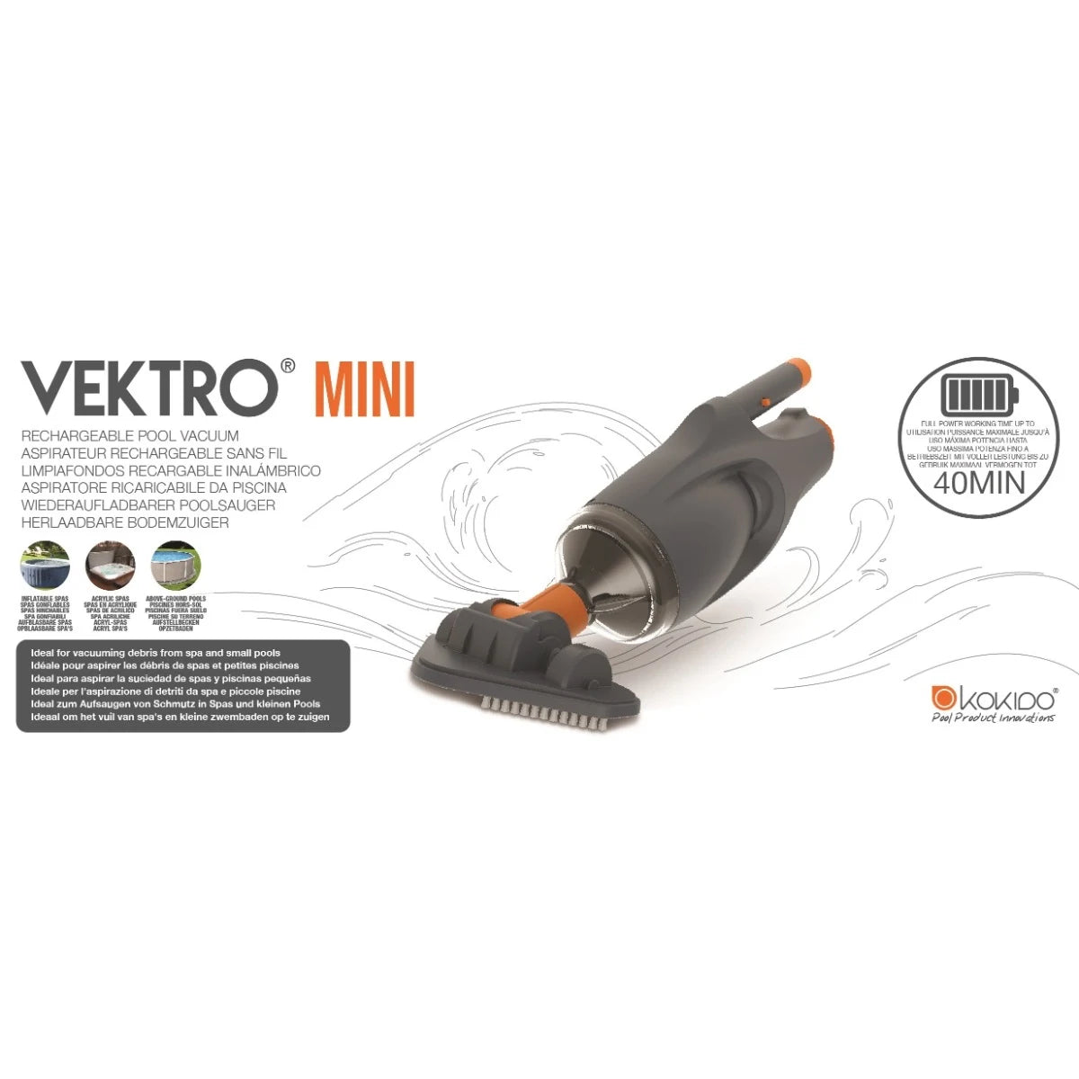 Vektro Mini Rechargeable Handheld Pool and Spa Vacuum Vektro Mini Rechargeable Handheld Pool and Spa Vacuum